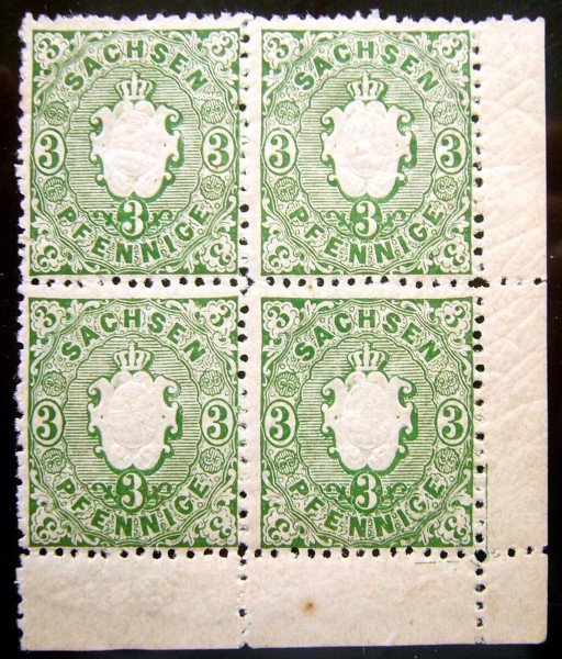 MiNr. 14 a tadellos ** 4er Block, Feld 100 PLF II, gepr., Mi. 85,-