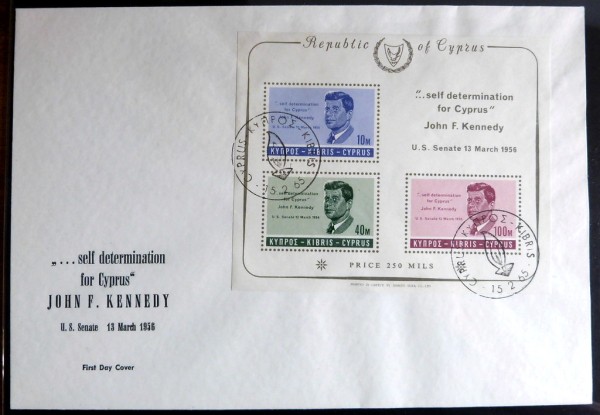 Block 3 'Kennedy', auf Schmuck FDC, Mi. 100.-!