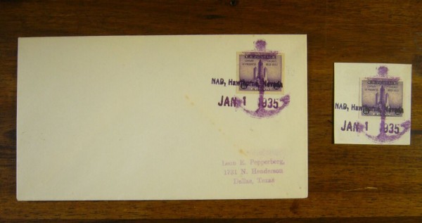 MiNr. 356 B, Marke aus Block 3 auf Brief mit Anker-Stempel aus Hawthorne/Nevada!