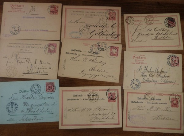 'incomming mail' 30 Belege meist aus 1879-1900, meist Dt.Reich + Bayern (23)Ganzsachen, Finnland + S