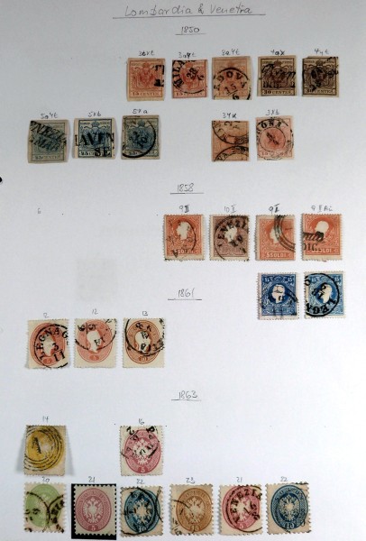 Überwiegend */gest. Sammlung aus 1850-1918 auf 22 selbst gestalteten Blättern. Dabei Lombardei/Venet