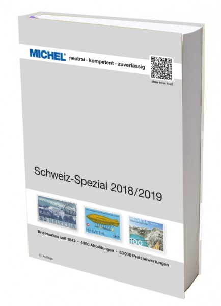Michel Katalog Schweiz Spezial 2018/2019 - 472 Seiten, gebunden, Neupreis 68,00 Euro - neu!