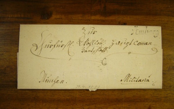 Amberg 1799, L 1 auf datierter Faltbriefhülle, Feuser 89-2