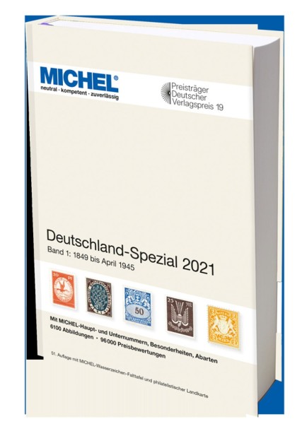 Michel Deutschland Spezial 2021 - Band 1 1849 bis 1945. Nagelneu und OVP. Gebunden mit ca. 1200 Seit