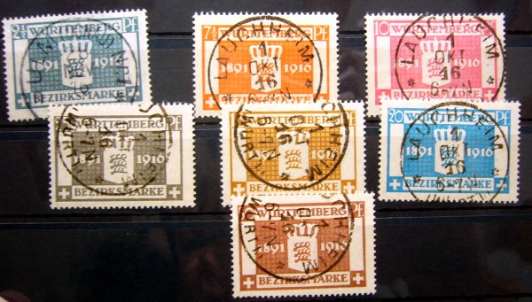 MiNr. 123-29 top gest. je gpr. Infla, Mi. 150,-