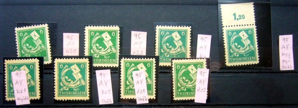 MiNr. 95 tadellos ** mit AY az1 - dz2, 8 Werte, Bessere geprüft, Mi. 899,-